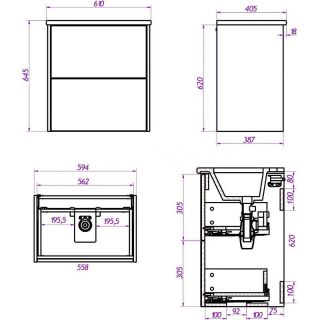Тумба под раковину La Fenice Tesoro FNC-01-TES-DNN-60-2 Дуб небраска натуральный 60 см